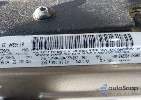 2004 Jeep Wrangler Unlimited z USA, uszkodzony, nr VIN 1J4FA49SX4P774167